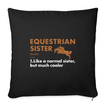 Sport Soeur Définition Équestre - Housse de coussin décorative 45 x 45 cm - noir - Devant