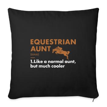 Sport Tante Définition Équestre - Housse de coussin décorative 45 x 45 cm - noir - Devant