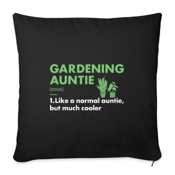 Jardinier Tante Définition Jardinage - Housse de coussin décorative 45 x 45 cm - noir - Devant