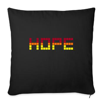 HOPE (Rot, Orange, Gelb) - Sofakissenbezug 45 x 45 cm - Schwarz - Vorne