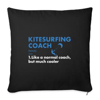 Coach sportif Kitesurf - Housse de coussin décorative 45 x 45 cm - noir - Devant