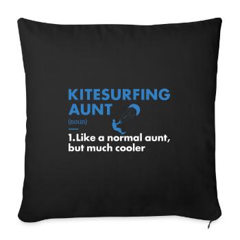 Sport Tante Kitesurf - Housse de coussin décorative 45 x 45 cm - noir - Devant