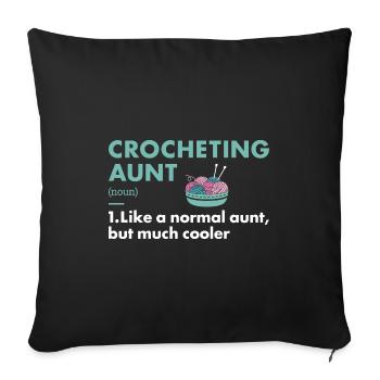 Crocheter Aunt Definition Crocheting - Sofa pillowcase 17,3'' x 17,3'' (45 x 45 cm) - black - Front