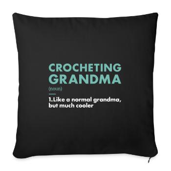 Crocheteur Mamie Définition Crochet - Housse de coussin décorative 45 x 45 cm - noir - Devant
