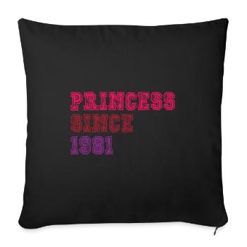 1981 Anniversaire Princesse - Housse de coussin décorative 45 x 45 cm - noir - Devant