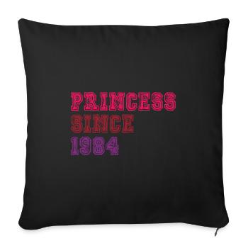 1984 Birthday Princess - Sofa pillowcase 17,3'' x 17,3'' (45 x 45 cm) - black - Front