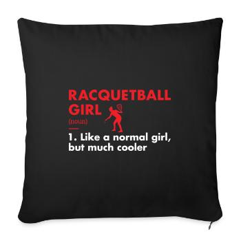 Sport Girl Définition Racquetball - Housse de coussin décorative 45 x 45 cm - noir - Devant