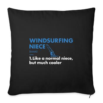 Sport Niece Windsurfing - Sofa pillowcase 17,3'' x 17,3'' (45 x 45 cm) - black - Front