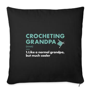 Crocheteur Grand-père Définition Crochet - Housse de coussin décorative 45 x 45 cm - noir - Devant