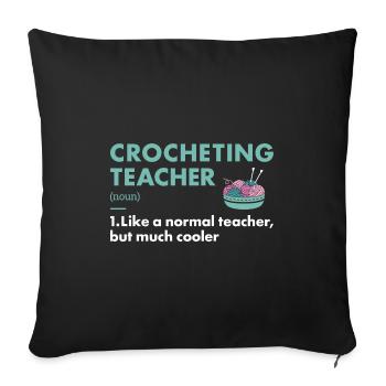 Crochet Enseignant Définition Crochet - Housse de coussin décorative 45 x 45 cm - noir - Devant