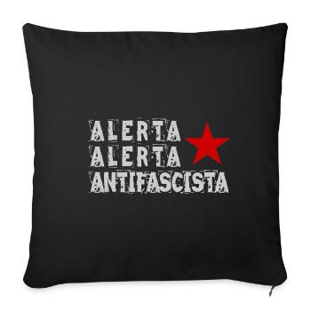Antifa rebellion alerta alerta antifaschisten los! - Sofakissenbezug 45 x 45 cm - Schwarz - Vorne