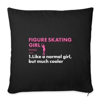 Sport Girl Figure Skating - Sofa pillowcase 17,3'' x 17,3'' (45 x 45 cm) - black - Front