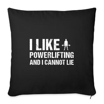 Sport I Like Powerlifting - Sofa pillowcase 17,3'' x 17,3'' (45 x 45 cm) - black - Front