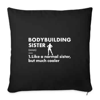 Sport Sister Definition Bodybuilding - Sofa pillowcase 17,3'' x 17,3'' (45 x 45 cm) - black - Front