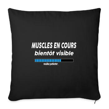 muscles en cours bientôt visible - Housse de coussin décorative 45 x 45 cm - noir - Devant