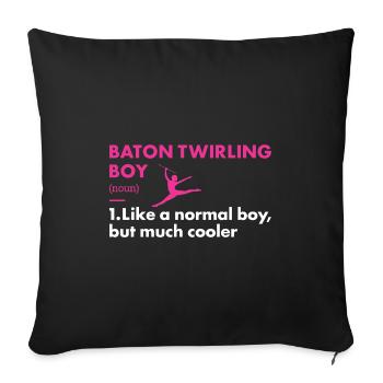 Baton Twirler Boy Definition Baton Twirling - Sofa pillowcase 17,3'' x 17,3'' (45 x 45 cm) - black - Front
