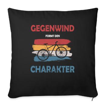 Fahrrad MOUNTAIN BIKE MTB Rad Spruch Geschenk - Sofakissenbezug 45 x 45 cm - Schwarz - Vorne
