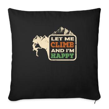 Escalade alpinisme montagnes idée cadeau - Housse de coussin décorative 45 x 45 cm - noir - Devant