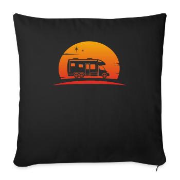 Caravan camping vacation camper gift idea - Sofa pillowcase 17,3'' x 17,3'' (45 x 45 cm) - black - Front