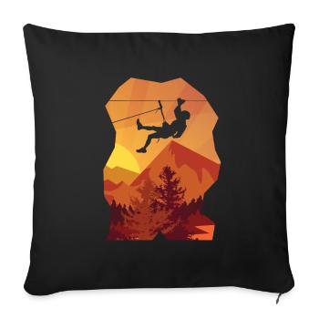 Grimpeur suspendu - Housse de coussin décorative 45 x 45 cm - noir - Devant