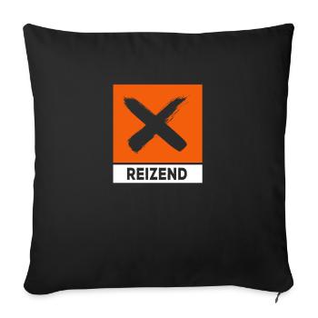 Irritant - Warning Naughty Warning Hazardous Substances - Sofa pillowcase 17,3'' x 17,3'' (45 x 45 cm) - black - Front