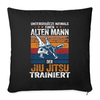 Jiu Jitsu - Kampfsport Training Retro Geschenk - Sofakissenbezug 45 x 45 cm - Schwarz - Vorne
