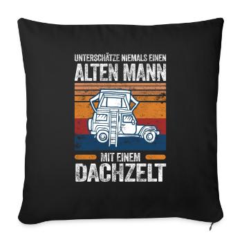 Dachzelt Camping Autozelt Abenteuer Dachzelten - Sofakissenbezug 45 x 45 cm - Schwarz - Vorne