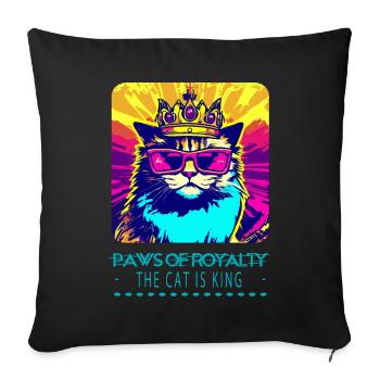 Katzenkönig: Zauberhafte Weisheit - Sofakissenbezug 45 x 45 cm - Schwarz - Vorne