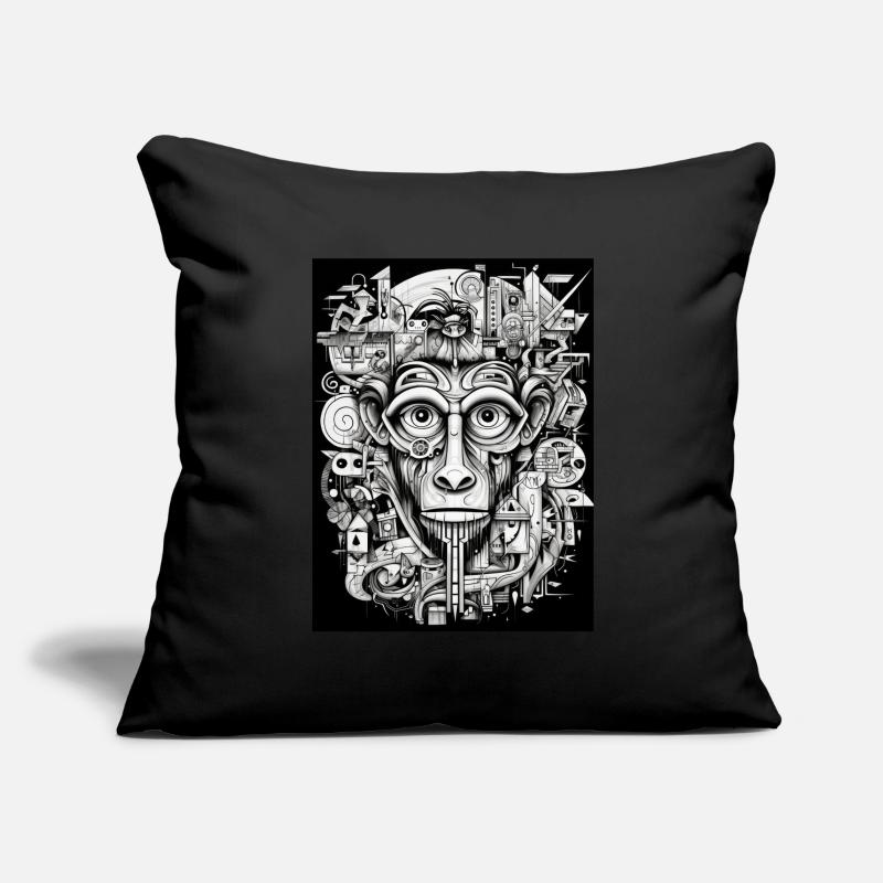 [MB] "Weiser Blick" Nachdenklicher Affe Sofakissenbezug 45 x 45 cm