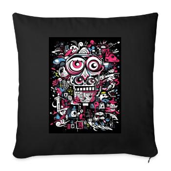 [MB] Fantasievoller Affenblick - Sofakissenbezug 45 x 45 cm - Schwarz - Vorne
