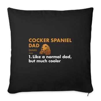 Chien Corgi Papa Définition - Housse de coussin décorative 45 x 45 cm - noir - Devant