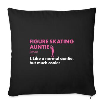 Sport Auntie Figure Skating - Sofa pillowcase 17,3'' x 17,3'' (45 x 45 cm) - black - Front