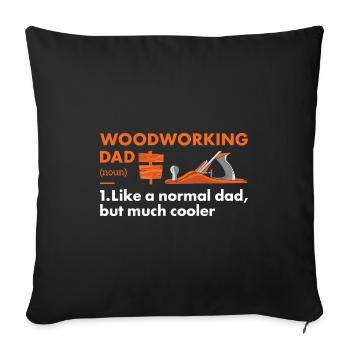 Définition du père menuisier Travail du bois - Housse de coussin décorative 45 x 45 cm - noir - Devant