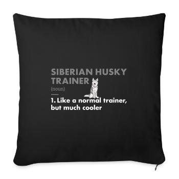 Définition de l’entraîneur Husky sibérien - Housse de coussin décorative 45 x 45 cm - noir - Devant