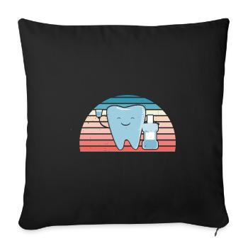 Hygiéniste Retro Sunset Assistant dentaire - Housse de coussin décorative 45 x 45 cm - noir - Devant