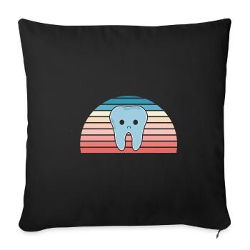 Hygiéniste Retro Sunset Assistant dentaire - Housse de coussin décorative 45 x 45 cm - noir - Devant