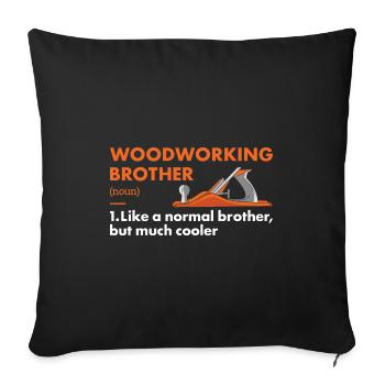Menuisier Frère Définition Travail du bois - Housse de coussin décorative 45 x 45 cm - noir - Devant