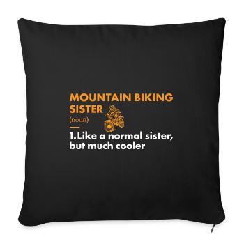 Biker Sister Definition Mountain Biking - Sofa pillowcase 17,3'' x 17,3'' (45 x 45 cm) - black - Front