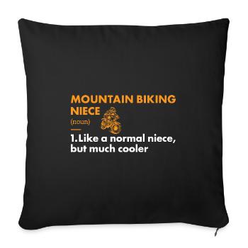Biker Niece Definition Mountain Biking - Sofa pillowcase 17,3'' x 17,3'' (45 x 45 cm) - black - Front