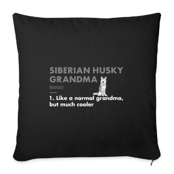 Husky sibérien Définition de grand-mère - Housse de coussin décorative 45 x 45 cm - noir - Devant