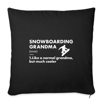 Sport Grand-mère Snowboard - Housse de coussin décorative 45 x 45 cm - noir - Devant
