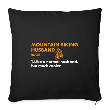 Biker Husband Definition Mountain Biking - Sofa pillowcase 17,3'' x 17,3'' (45 x 45 cm) - black - Front