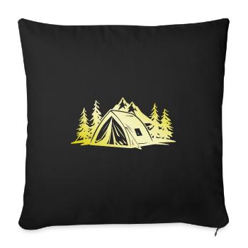 Camping Tent Gold - Sofa pillowcase 17,3'' x 17,3'' (45 x 45 cm) - black - Front