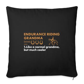 Rider Grandma Definition Endurance Riding - Sofakissenbezug 45 x 45 cm - Schwarz - Vorne