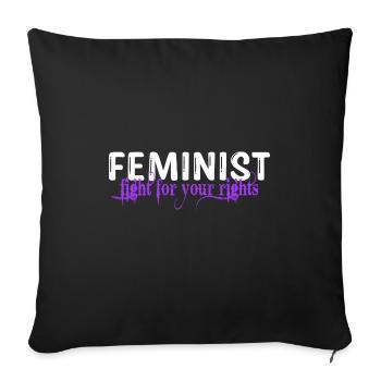 feminist woman power equality girl rights - Sofa pillowcase 17,3'' x 17,3'' (45 x 45 cm) - black - Front