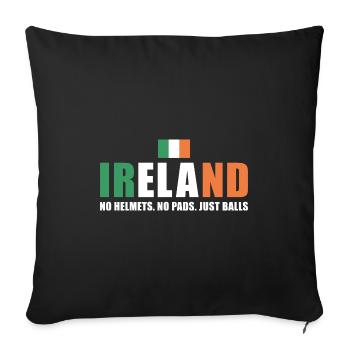 Pas de casques pas de coussinets juste des ballons Irlande Rugby - Housse de coussin décorative 45 x 45 cm - noir - Devant