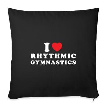 Gymnaste J’adore la gymnastique rythmique - Housse de coussin décorative 45 x 45 cm - noir - Devant