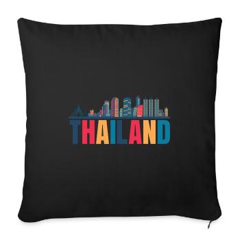 Thailand - Sofakissenbezug 45 x 45 cm - Schwarz - Vorne