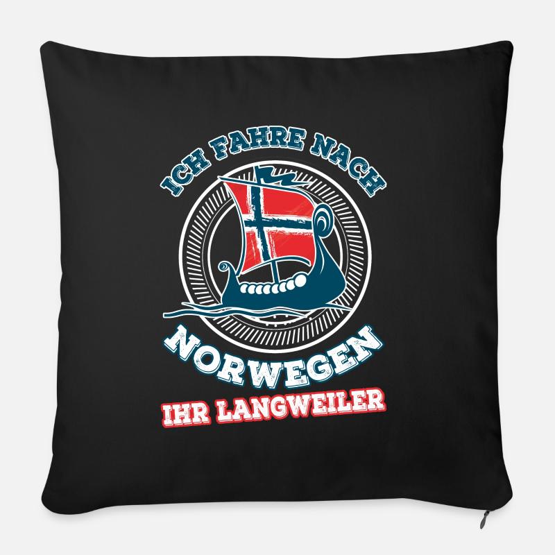 Design Langweiler Norwegen Schiff - Sofakissenbezug 45 x 45 cm - Schwarz
