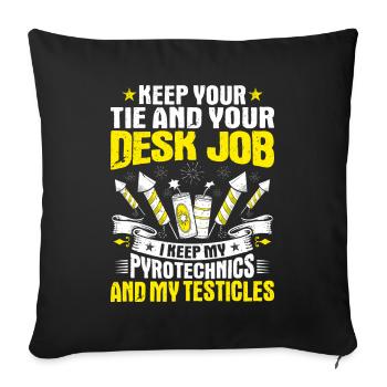 Pyrotechnicien Feux d’artifice Pyrotechnie Pyrotechnicien - Housse de coussin décorative 45 x 45 cm - noir - Devant